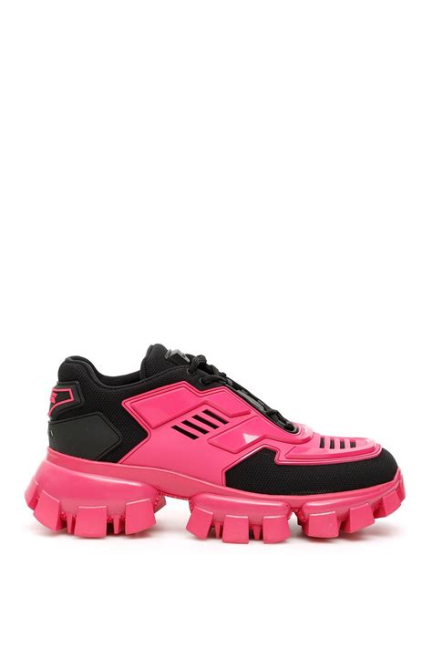 gold and pink platform prada sneakers|prada designer high top sneakers.